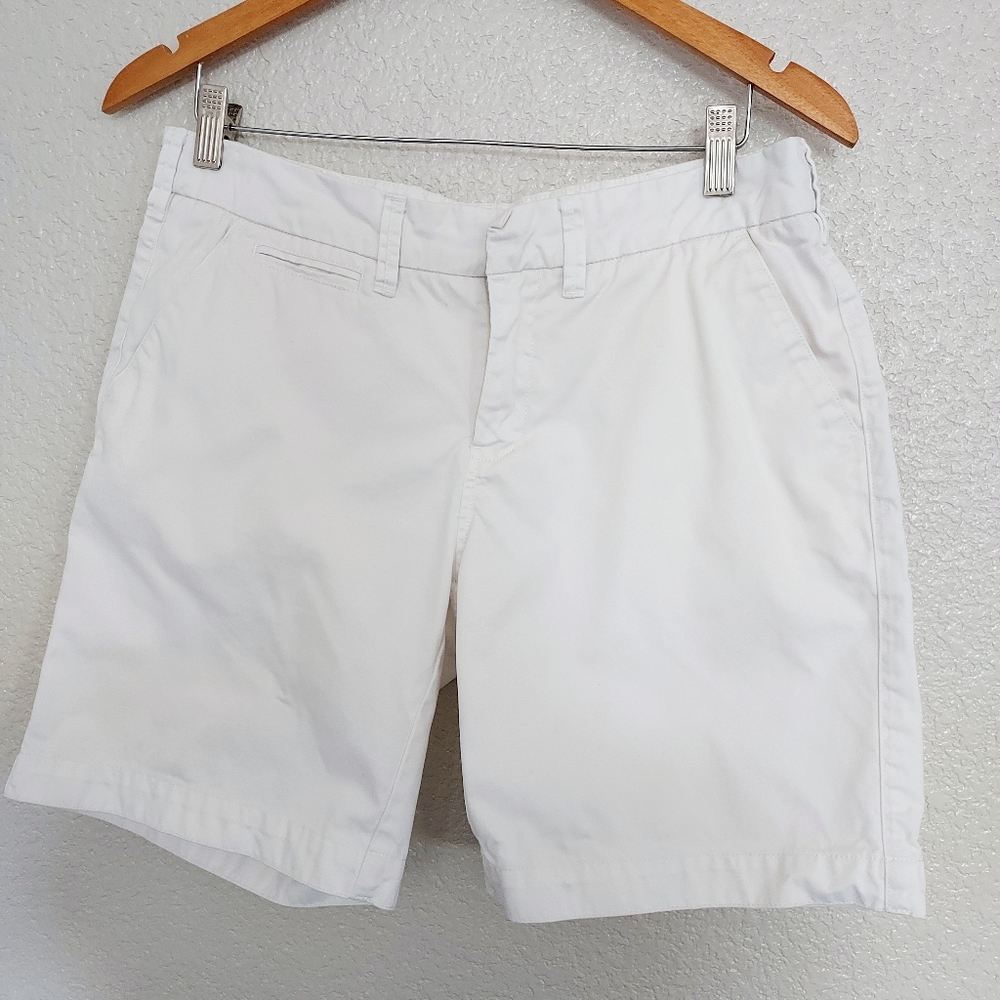 Garnet Hill White Chino Bermuda Shorts Size 8